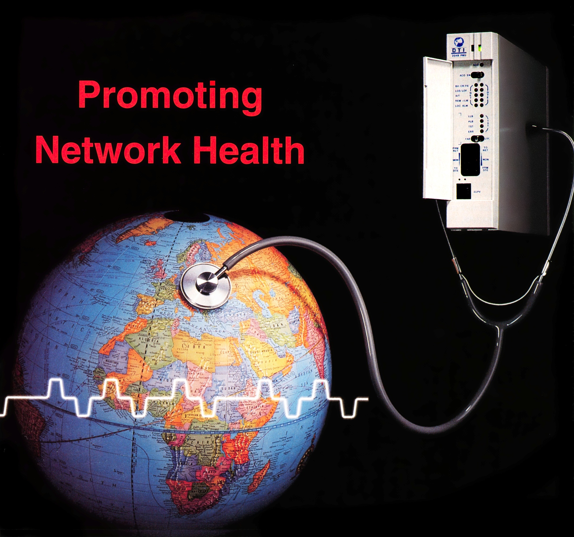 2048 PMU product and stethoscope with the chest piece on a globe