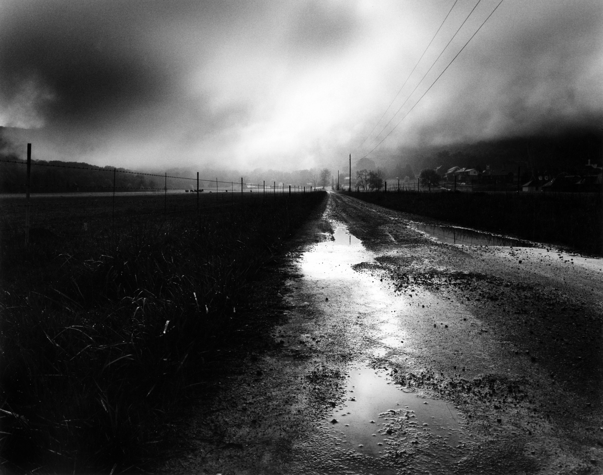 Rainy foggy day in Jones Valley 1990, RB-67 50mm lens, Tri-X at EI 400 developed in Microdol-X