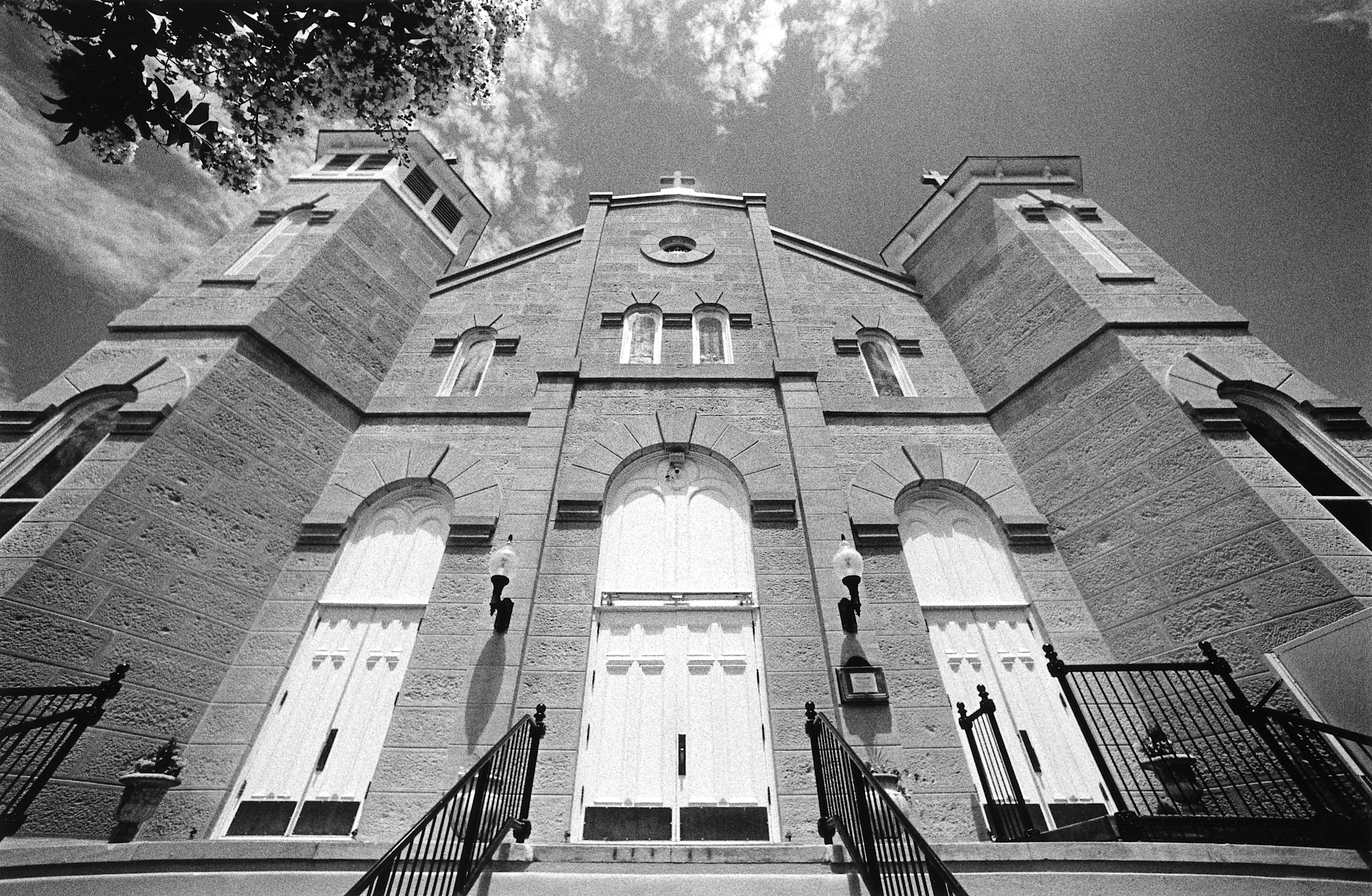 Catholic Church, Nikon, F6, 14mm AF Nikkor, Red Fltr, 1/350 at f5.6, HP5+ at EI 400, Rodinal 1:50