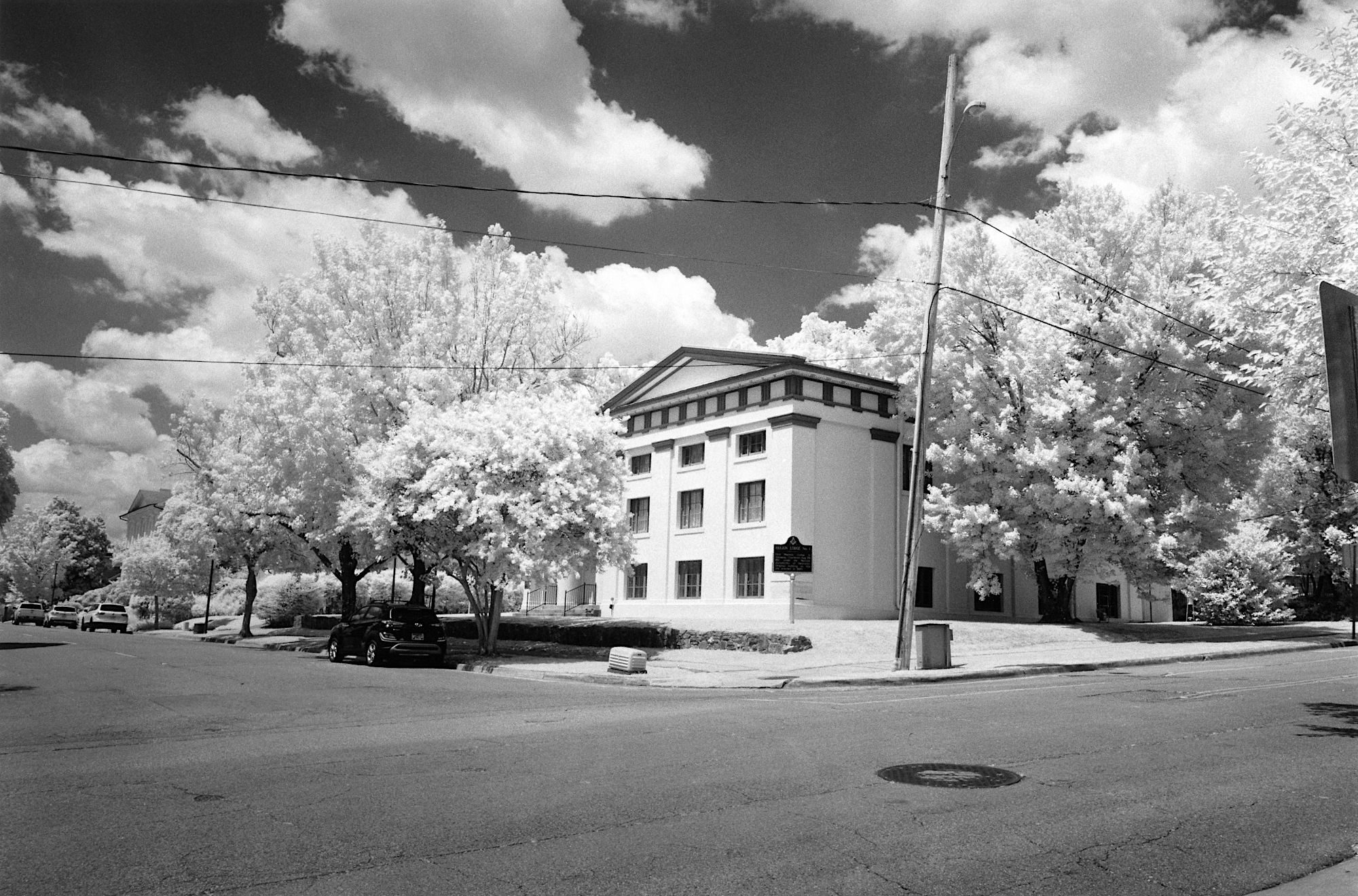 Masonic Lodge, Leica M-A, 28mm Elmarit ASPH, IR720 Fltr, Rollei IR400 Infrared Film, Diafine
